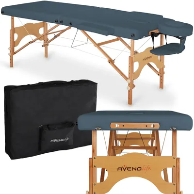 Produktbild von Habys, Aura Holz Massageliege Klappbar, Kosmetikliege, Massagetisch, Massagebank, Höhenverstellbar ,inkl. Kopfstütze, Tragebares, Vollholz, 214 cm