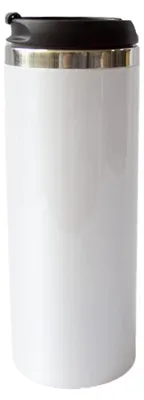 Sublimationsbecher 450ml, Edelstahl, doppelwandig, mit Deckel, weiß