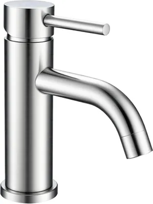 Produktbild von AICA Wasserhahn Bad Niedriger Waschtischarmatur Waschbecken Armaturen 304 Edelstahl Einhebelmischer Mischbatterie Silber