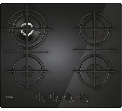 Obrázok produktu pre Candy Moderna CVG6BR4WTB, Čierna, Vstavaný, 60 cm, Plynový, Sklo, 4 zone(s)