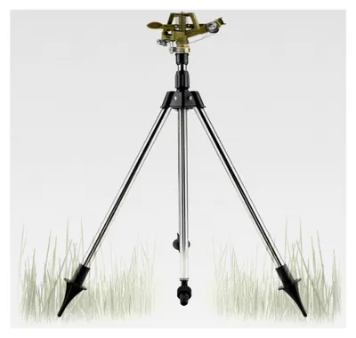 Produktbild von Bewässerungsset Teleskopstativ Edelstahl Sprinkler grün Impulsregner Kreisregner 360° verstellbar Zink Bewässerungsgerät für Garten Rasen