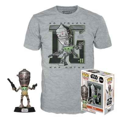 A Star Wars themed t-shirt and Funko Pop! figure set.
