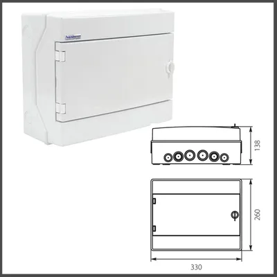 Immagine prodotto di Quadro elettrico Ap Scatola portafusibili RH Scatola di distribuzione a prova di umidità ELEKTRO-PLAST bianco