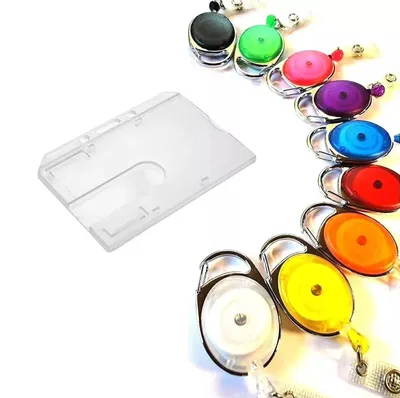 Produktbild von 1x Ausweis-Set Ausweisset - Ausweisjojo BLAU TRANSPARENT Jojo Zipper Kartenhalter Kartenhülle querformat Daumenschub Polycarbonat