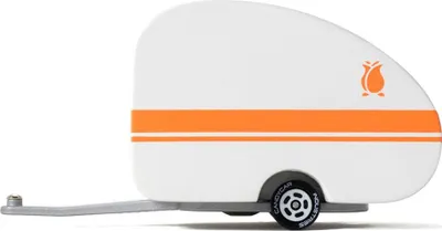 Image de Candylab Jouets en bois Remorque - Rosebud Trailer orange Caravan