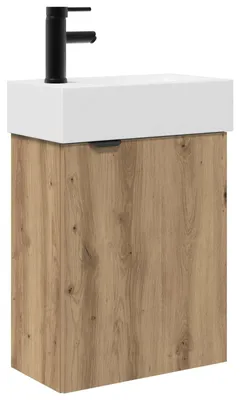 Produktbild von Badezimmer Waschtischunterschrank mit Wasserhahn Artisan-Eiche