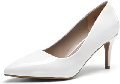 Productafbeelding van Dames naaldhakpumps met puntneus, hakhoogte 7,5 cm, instapmodel in wit