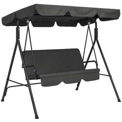 Productafbeelding van Hollywood schommelbank voor 3 personen, weerbestendig, 172 cm x 110 cm x 153 cm, zwart