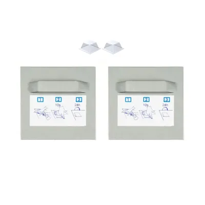 Produktbild von Selbstklebendes Befestigungsset Bilderhalter Haftbleche - 2x Halter 70x70mm + 2x Silikonpuffer