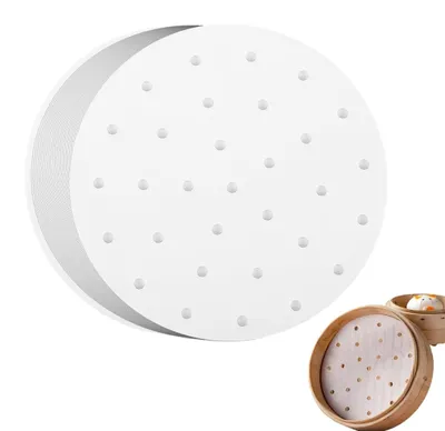 100er-Pack Dim-Sum-Papier, rund, 20 cm, antihaftbeschichtet