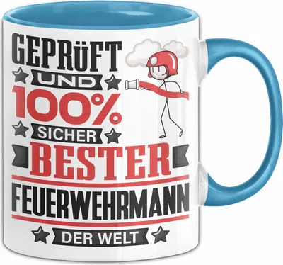 Produktbild von Feuerwehrmann Geschenk Lustiger Spruch für Feuerwehrmann Geschenkidee Bester Feuerwehrmann Der Welt (Blau)