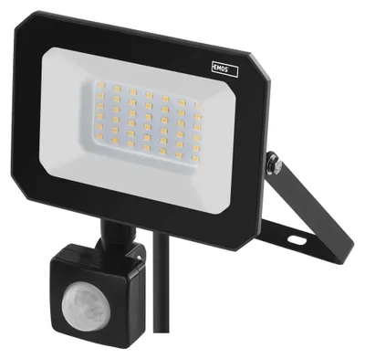 LED reflektor SIMPO s pohybovým čidlem, 30 W, černý, neutrální bílá