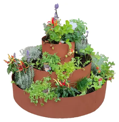 Produktbild von Kräuterschnecke aus Metall, drei Ringe, 30 cm, 60 cm, 90 cm, rostoptik, Kräuterturm für Garten