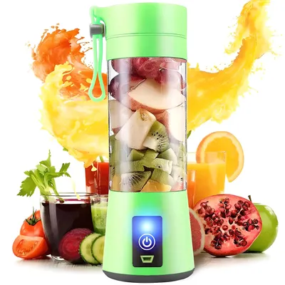 Tragbarer Mini-Mixer USB 1500 mAh 380 ml 4 Klingen Grün