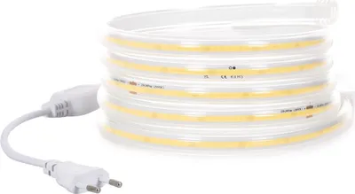 Produktbild von LED-Streifen Dimmbar 220V COB 320 LED/m Warmweiß 8W/m 720lm/m Breite 12mm Schnitt 50cm IP65 CRI90 nach Maß 10 m
