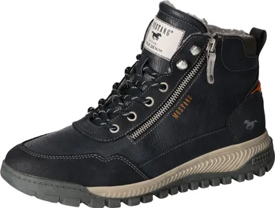 Produktbild von Mustang Herren Stiefelette warm gefüttert Reißverschluss sportlich 4202-601, Größe:44 EU, Farbe:Blau