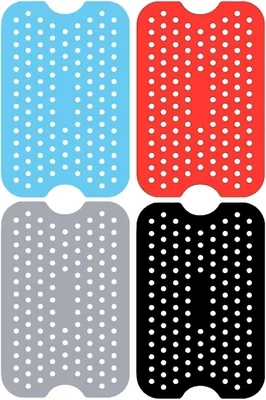 Produktbild von Airfryer Matten 4 Stück, Silikon, 13 x 20 cm, Wiederverwendbar, Für Heißluftfritteuse