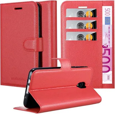 Produktbild von Cadorabo Hülle für Samsung Galaxy J7 2018 Schutz Hülle in Rot Handyhülle Etui Case Cover Magnetverschluss