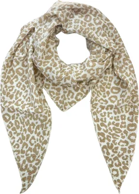 Produktbild von irisaa Schal Damen Leopard, weiche Deckenschal mit Leo Muster, dreieckstuch Halstuch mit 100% Baumwolle,  Italy
