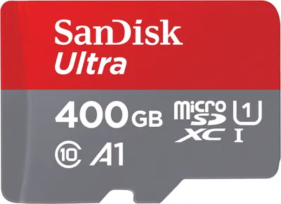 Produktbild von SanDisk Ultra, 400 GB, MicroSDXC, Klasse 10, 120 MB/s, Class 1 (U1), Grau, Rot