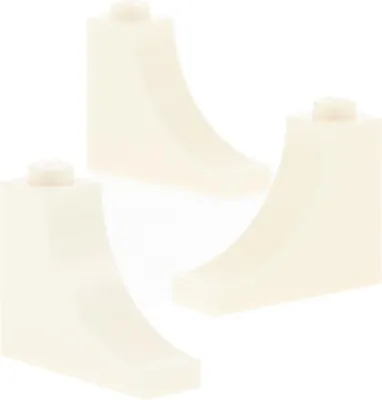 Produktbild von 3x Lego Bogenstein viertel Bogen 1x3x2 weiß negativ rund Brücke 6110019 18653