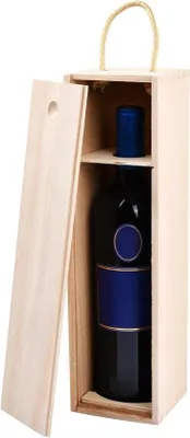 Produktbild von Holzwein-Kiste mit Schiebedeckel - ideal für Geschenke - 1 Stück - 35 x 10 x 10 cm