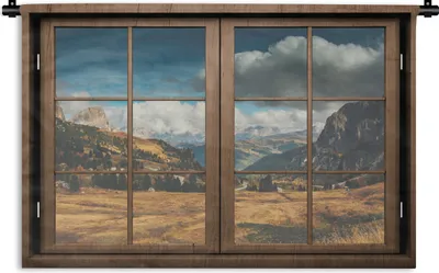 Produktbild von MuchoWow® Wandteppich Wandbehang Aussicht - Weg - Berg 60x40 cm Tapisserie Dekoration Wandtuch - Wanddekorationen