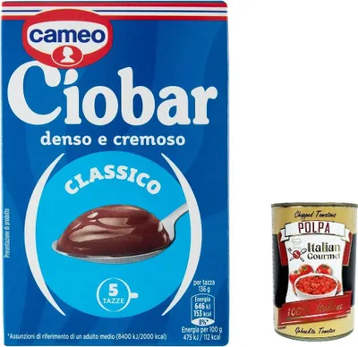Produktbild von 3x Cameo Ciobar Classico heiße schokolade hot chocolate 125g 3x5 Beutel + talian Gourmet polpa 400g