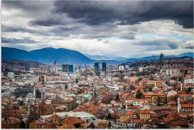 Produktbild von MuchoWow® Poster Wolkendecke über Sarajevo Bosnien und Herzegowina 30x20 cm - Plakate - Print