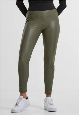 Produktbild von TB3001 - Ladies Faux Leather High Waist Leggings olive M