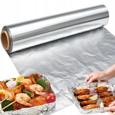Zdjęcie produktu dla Folia Aluminiowa 10 m – Folia Kuchenna Do Grillowania – Do Kontaktu Z Żywnością, Szer. 30 cm