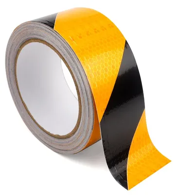 Produktbild von Reflektierendes Klebeband, gelb und schwarz, 10 m x 5 cm, wasserdichtes Reflektorband