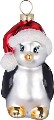 Zdjęcie produktu dla Ozdoba choinkowa szklana figurka pingwina 7cm czarny / biały