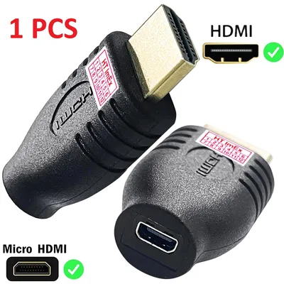 Produktbild von Adapter HDMI-A Stecker an Micro-HDMI-D Buchse / Kupplung 4K2K vergoldet
