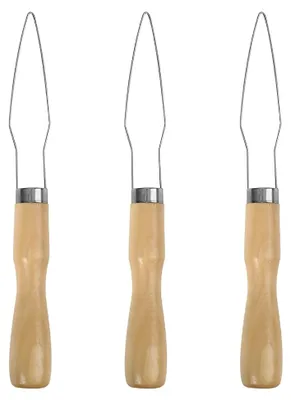 Produktbild von 3 Stück Knopfhaken mit Holzgriff