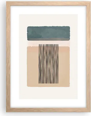 Produktbild von Gerahmtes Poster - Rahmen in heller Eiche - Abstraktion Grafik Linien - 30x40 cm - Wand Bild - Wanddeko - Wandbilder - Kunstposter - Wandposter - Bilderrahmen - Bilder - Kunstdruck - P2NPA30x40-5034