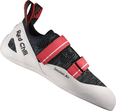 Kletterschuhe Session Air von RedChili; schwarz mit roten Klettverschlüssen; für Klettern geeignet.