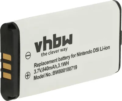 Produktbild von vhbw Akku Ersatz für Nintendo TWL-001, C/TWL-A-BP, TWL-003, BOAMK01 für Spielekonsole (840 mAh, 3,7 V, Li-Ion)