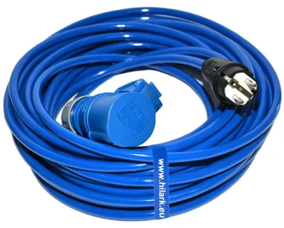 Produktbild von CEE Camping-Adapter PUR H07BQ-F 3x2,5 – Campingstecker auf CEE-Steckdose blau – 40m – für Wohnmobil, Wohnwagen, Boot