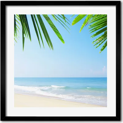Produktbild von Bild - 50 cm x 50 cm - MDF - Rahmen, Wandkunst - Tropischer Strand