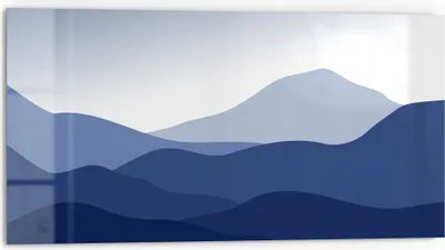 Produktbild von DEQORI Küchenrückwand Glas 80x40 cm 'Berge im Blauschleier' Spritzschutz Bad Rückwand Küche