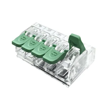 Zdjęcie produktu dla Zacisk instalacyjny z dźwignią do przewodów giętkich i sztywnych 5x 0,2-4 mm², zielony - EDO415, EDO Technic