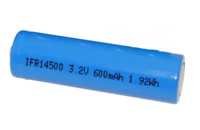 Produktbild von IFR14500 - Mignon AA / 14500 / 14505 - 3,2 Volt 600mAh LiFePO4 - High Top