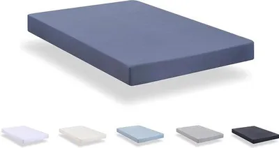 Productafbeelding van Unyqoos® Spannenlaken, 90 x 190/200 cm – extra zacht, geborstelde microvezel, grijsblauw, geschikt voor matrassen met een hoogte van 20–30 cm