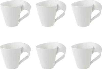 Zdjęcie produktu dla Villeroy & Boch NewWave zestaw 6 filiżanek do kawy/herbaty 200ml biała porcelana
