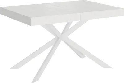 Immagine prodotto di ITYHOME - Tavolo allungabile 120/380x90 cm Plaker bianco frassino gambe bianche
