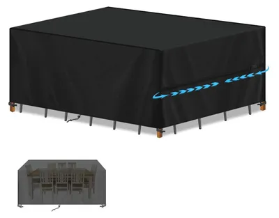 Produktbild von Schutzhülle für Gartenmöbel 230x130x95cm Wasserdicht Winddicht Oxford Gewebe Schwarz