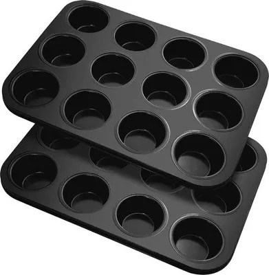 Obrázek produktu pro Sada forem na muffiny, 2 nerezové plechy na 12 muffinů