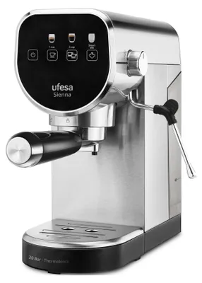Obrázek produktu pro Ufesa 71706016, Espresso kávovar, 0,9 l, Mletá káva, 1360 W, Černá, Nerezová ocel