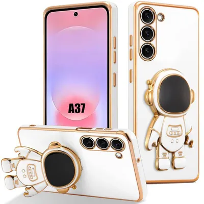 Image de Coque pour Samsung Galaxy A37 5G, Protection Antichoc avec Support en Motif Astronaute - Blanc